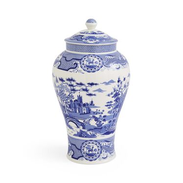 Blue Italian Gothic Castle Vase